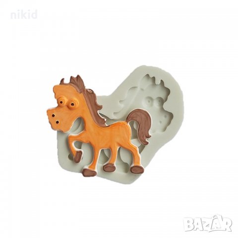 Анимиран кон силиконов молд форма декор торта сладки фондан и др. украса