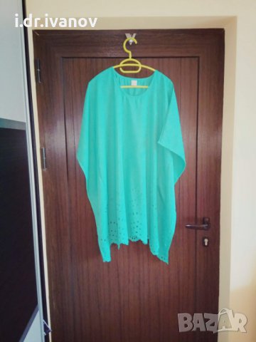 страхотна зелена туника с рязана бродерия ХЛ размер, снимка 1