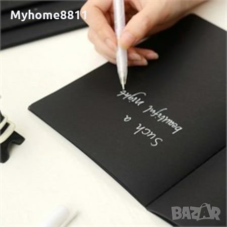 Черна тетрадка с бял химикал, снимка 7 - Ученически пособия, канцеларски материали - 24387232