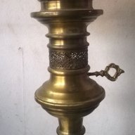 стара нощна лампа от месинг, снимка 4 - Настолни лампи - 17990041