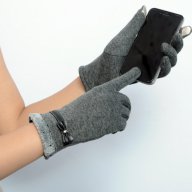Ръкавици с кожена панделка за Touch Screen телефон, снимка 3 - Шапки - 17494136