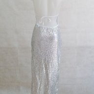 Дълга сребриста рокля марка Purpura Concept - S, снимка 4 - Рокли - 18171967