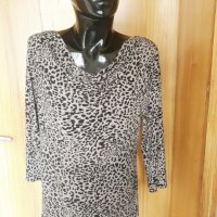 Блуза от трико с леопардов принт Л, снимка 1 - Блузи с дълъг ръкав и пуловери - 25646080