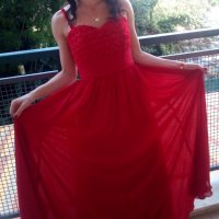 Червена бална  рокля, снимка 1 - Рокли - 24764987