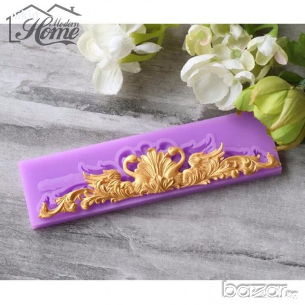 2 декорирани лебеда борд кант молд силиконова форма  украса декор торта фондан шоколад, снимка 1