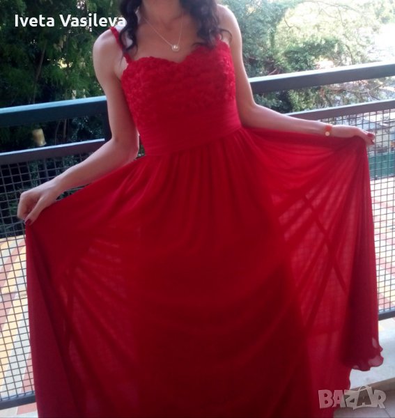 Червена бална  рокля, снимка 1