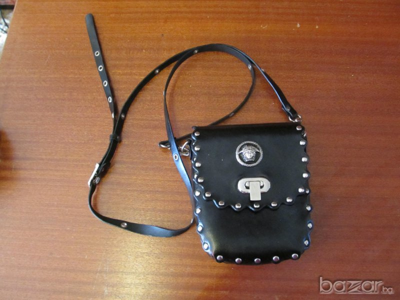 Кожена чанта Versace Версаче с капси , снимка 1