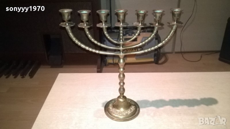 евреиски свещник-33х33х12см-внос швеция, снимка 1