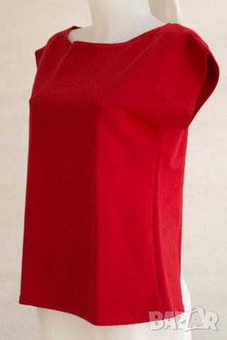 Дамска червена блуза с къс ръкав марка Makadamia , снимка 3 - Тениски - 22695497