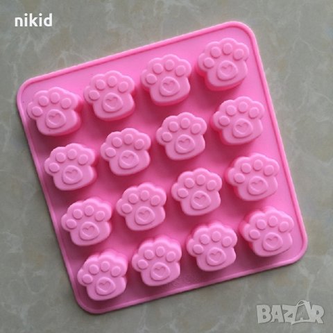 16 лапи лапички лапа малки дълбок силиконов молд форма за шоколадови бонбони желе фондан лед гипс 