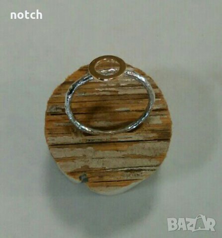 сребърен пръстен със злато