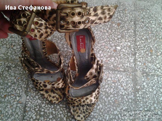 леопардови сандали номер 39 с висок ток, снимка 10 - Сандали - 7341668