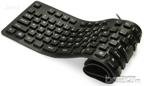 0081 Силиконова клавиатура сгъваема черна, снимка 2 - Друга електроника - 17485504