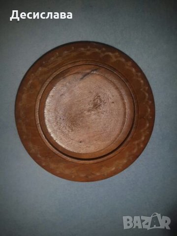 Ретро Дървена чиния ръчна  изработка