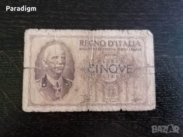 Банкнота - Италия - 5 лири | 1940г., снимка 2 - Нумизматика и бонистика - 26044734