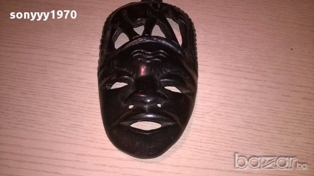 Африканска стара маска-дърво-21х11см-внос швеицария, снимка 5 - Антикварни и старинни предмети - 17307609