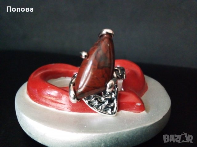 Уникални авторски  сребърни  пръстени с яспис, снимка 2 - Пръстени - 25650320