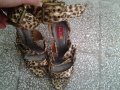 леопардови сандали номер 39 с висок ток, снимка 10