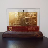 Сувенири, банкноти 200 златни евро в стъклена поставка и сертификат, снимка 4 - Нумизматика и бонистика - 6779160