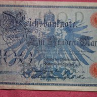 100 марки 1908 Германия червен печат, снимка 2 - Нумизматика и бонистика - 16383550