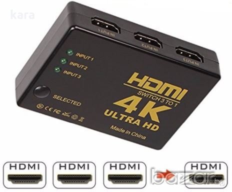 HDMI 4K swich 3 to 1 Ultra HD, снимка 1