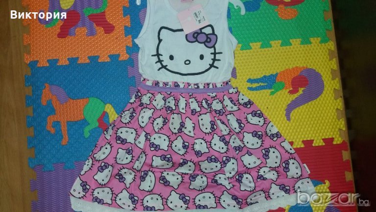 Нова рокля с hello kitty 7-8 и 9-10г., снимка 1