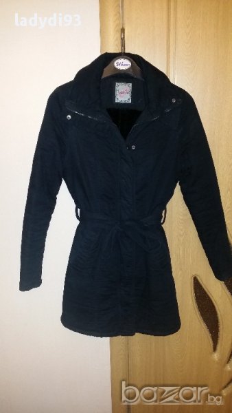 Черно подплатено палто , снимка 1