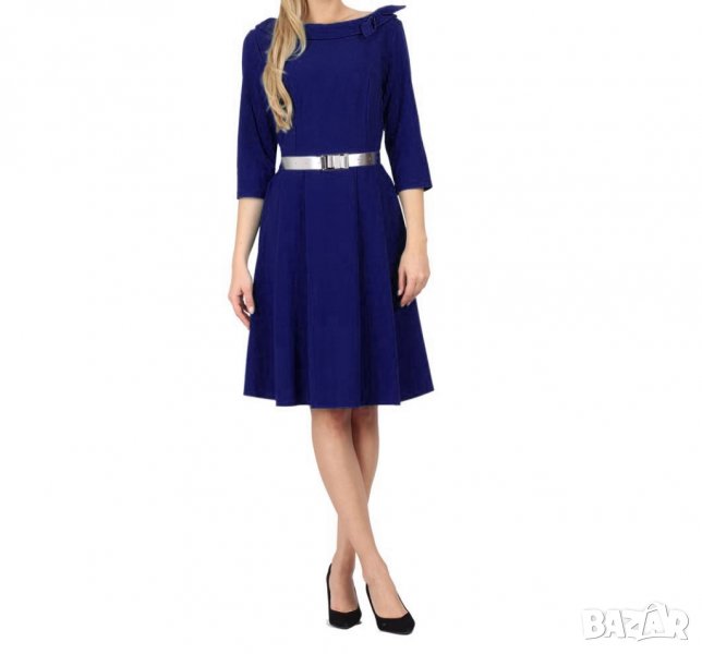 Тъмносиня рокля с ефектно деколте марка Margo Collection - 3XL, снимка 1