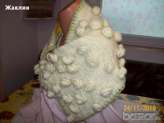 Шал, шал-снуд - ръчна изработка, снимка 14 - Шапки - 16544729