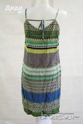 Пъстра лятна къса рокля Зиг-Заг - M, снимка 3 - Рокли - 17197653