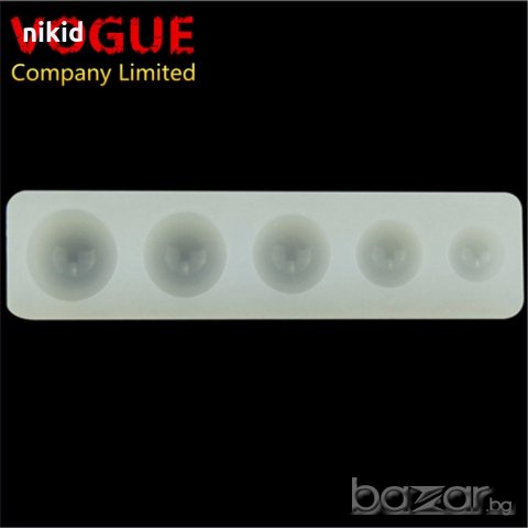 5 размера полукръг топче силиконов калъп молд бижутерски сладкарски смола изделия ръчна изработка