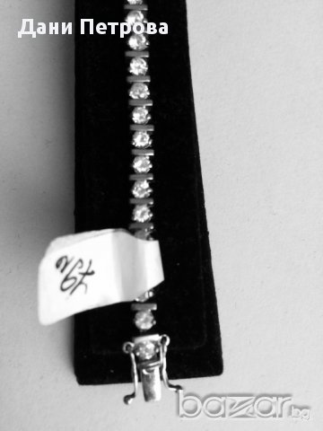 Сребърна гривна с циркони 02, снимка 2 - Гривни - 10509851
