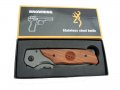 Сгъваем нож с дървени чирени и клипс за закачане на колан - Browning DA30 - 101 х 225, снимка 2