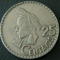 25 центаво 1967, Гватемала, снимка 1 - Нумизматика и бонистика - 21478802