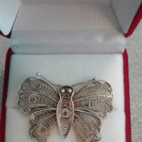 Сребърна брошка пеперуда-5,0гр/925, снимка 2 - Колиета, медальони, синджири - 22927153