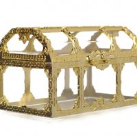 Красив златен сребрист сандък кутия сувенир бонбон кръщене повод подарък декор кутийка бонбони, снимка 3 - Други - 24256232
