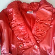Детски шлифер за момиче в червено, елегантен с колан, снимка 4 - Други - 11653733