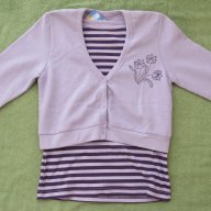 Лилава блуза и жилетка за момиче размер 128, нова, снимка 1 - Детски Блузи и туники - 16498202