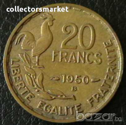 20 франка 1950 В, Франция, снимка 1