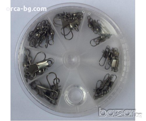 Вирбел за риболов с карабинка – комплект от 30 бр. в кутия, снимка 1