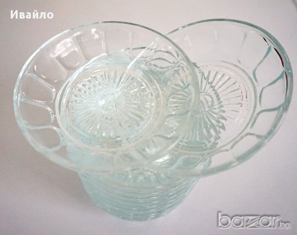 Стъклени десертни чинийки - 12 бр., снимка 4 - Чинии - 17737819