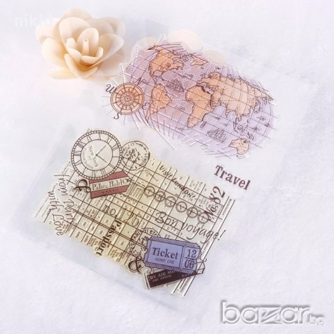 Земно кълбо пътешествие силиконов гумен печат декорация  украса за бисквитки фондан Scrapbooking