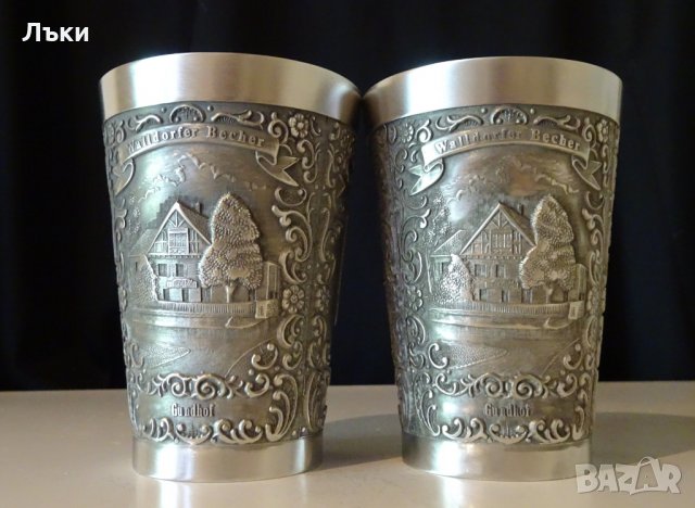 Гравирана чаша от калай. , снимка 5 - Антикварни и старинни предмети - 25778268