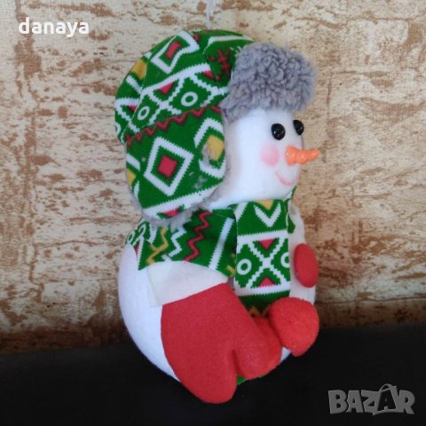 Коледна фигура Снежен човек с шапка шал и ръкавички H16см, снимка 2 - Декорация за дома - 23220805