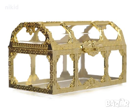 Красив златен сребрист сандък кутия сувенир бонбон кръщене повод подарък декор кутийка бонбони, снимка 3 - Други - 24256232