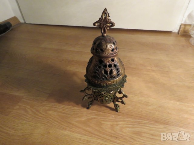 Старинно масивно бронзово кандило 1912г,Царство България за църква, снимка 2 - Антикварни и старинни предмети - 24118083