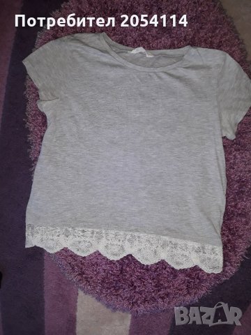 Сива къса тениска(H&M), снимка 1 - Тениски - 25386475