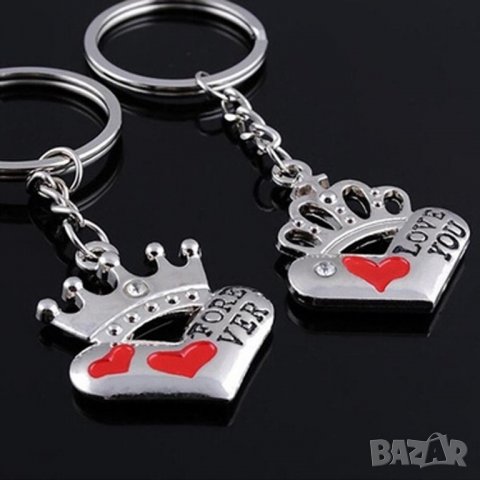 Червено и Сребърно сърца с надпис Love You - двойка пасващи ключодържатели за влюбени, снимка 9 - Бижутерийни комплекти - 22264994