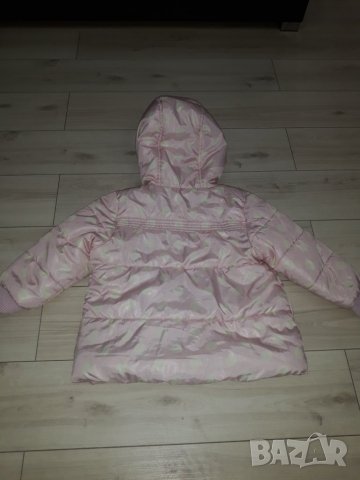 Детско зимно розово яке за момиче марка Minoti, снимка 1 - Бебешки якета и елеци - 23624078