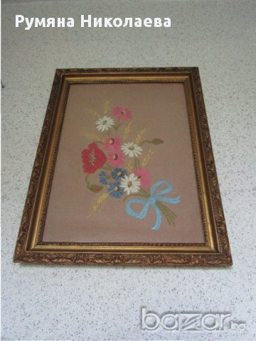 бродиран гоблен - полски цветя, снимка 2 - Гоблени - 18029162